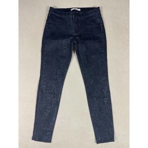 J Brand Womens 28 Super Skinny‎ Snake Skin Print Pants Black Stretch Low Rise